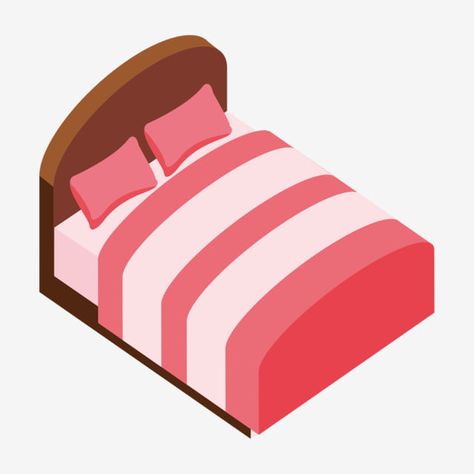 Bed Png, Bed Clipart, Pink Stripes Background, Furniture Clipart, Paint Buckets, Building Illustration, House Illustration, Quilt Bed, Pink Paint