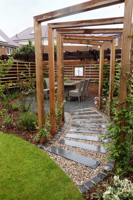 Pergola Wall, Back Garden Design, Minimalist Garden, Pergola Design, Garden Stepping Stones, Backyard Inspiration, Outdoor Gardens Design, Pergola Plans, Pergola Patio