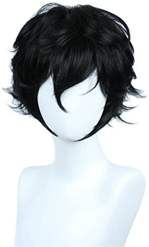 Linfairy Short Black Layered Cosplay Wig Halloween Costume Wig for Men : Amazon.co.uk: Clothing Short Black Hair Wig, Short Black Wigs, Black Hair Wigs, Mens Wigs, Men's Wigs, Cosplay Hair, Fantasy Hair, Best Wigs, Black Wig