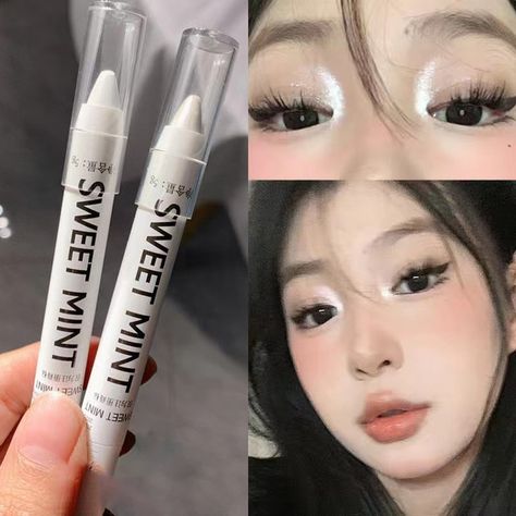 146.43PKR 89% OFF|Matte White Lying Silkworm Highlighter Pen Eyes Corner Brightening Pearl High-gloss Eyeliner Waterproof Glitter Eyeshadow Stick - Bronzers & Highlighters - AliExpress Eye Corner, Stick Highlighter, Sweet Mint, Korean Eye Makeup, Eyeshadow Stick, White Eyeliner, Highlighter Pen, How To Apply Eyeshadow, Shadow Sticks