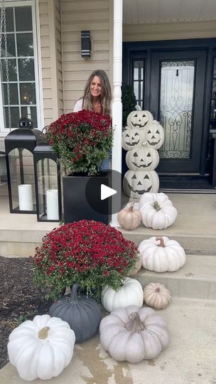 164K views · 1.6K reactions | It’s officially Fall 2024. Bring out all the Pumpkins and mums! Using these two simple fall decor pieces for your front porch, can create a dramatic Fall look 🍂tis autumn #fallfrontporch #falldecor #fall2024 #Fall2024Trends #falldecorating #fallporchdecor #fallporch | Gilla Leigh Home Designs | Gilla Leigh Home Designs · Original audio Tis Autumn, Simple Fall Decor, Fall Front Porch, Fall Decorations Porch, Fall Porch, Decor Pieces, Home Designs, Fall 2024, Fall Looks