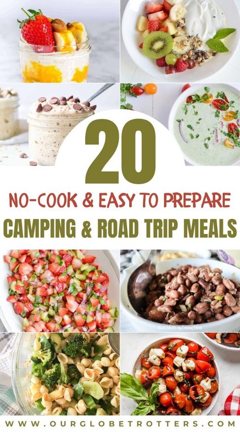 Road Trip Meals, Camping Lunch, Camping Food Make Ahead, Camping Meal Planning, Healthy Camping Food, Camping Lunches, Camping Breakfast, Easy To Cook Meals, Road Trip Food