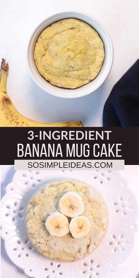 This single-serving banana mug cake can be made in just a few minutes. It is the perfect size for a quick snack or dessert. Banana Cake In A Cup, Single Serve Banana Dessert, Mug Cake Microwave Banana, Banana Mug Cake Microwave, Banana Bread Microwave, Mug Cake Banana, Microwave Banana Bread, Banana Bread Mug Cake, Peach Ricotta