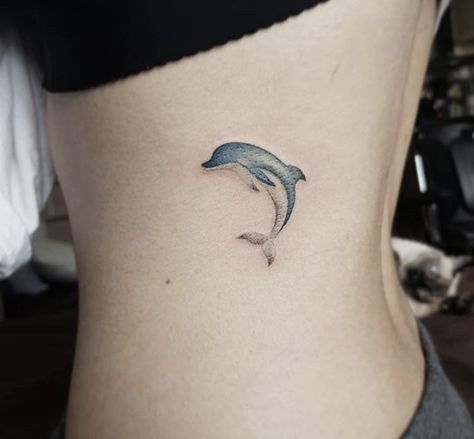 Dolphin Tattoo, Dolphins Tattoo, Wrist Tattoos For Women, Waves Tattoo, Short Square Acrylic Nails, Square Acrylic Nails, Tattoo Design Drawings, Ear Tattoo, Wrist Tattoos