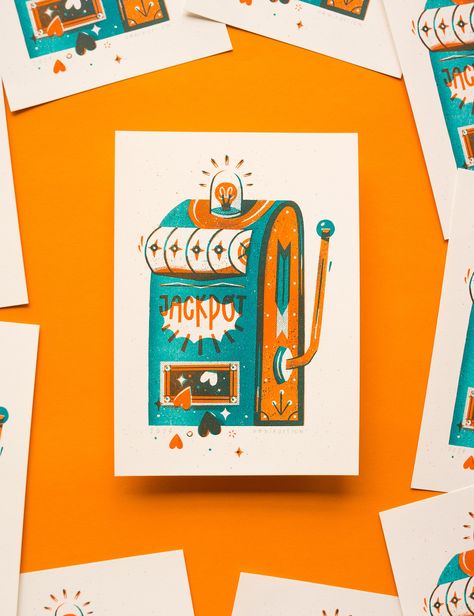 2 color Risograph Print Light Teal & Orange  Warm white paper A5 (14,8 x 21)  Signed open edition Cheers Illustration, Risograph Illustration, Risograph Poster, Riso Print, Risograph Print, Teal Orange, Light Teal, Band Posters, Lino Print