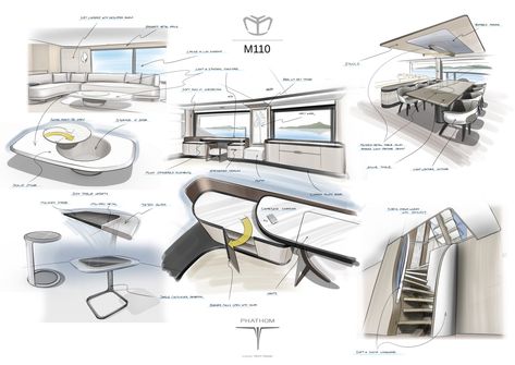 A Dutch yacht design studio is seeking an enthusiastic Yacht Interior Designer / Renderer to join their team in Amsterdam, Netherlands. Yacht Design Interior, Boat Gadgets, Yacht Club Interior, Yacht Furniture, Yacht Sketch, Concept Yacht, Yacht Design Sketch, Designer Job, Futuristic Yacht Interior