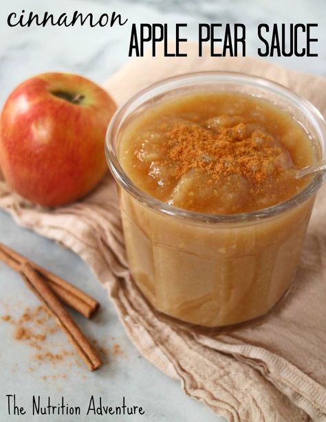 Just 5 ingredients for this flavorful homemade Cinnamon Apple-Pear Sauce! Pear Sauce Recipe, Canned Applesauce, Dried Pears, Pear Sauce, Slow Cooker Apple Butter, Apple Sauce Recipes, Spiced Pear, Apple Pear, Cinnamon Spice