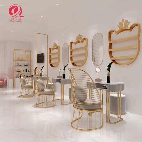 Source Nordic style nail salon furniture salon de coiffure meubles modern manicure nail marble tables on m.alibaba.com Pink Dining Chairs, Nail Polish Rack, Salon Stations, Manicure Table, Table And Chair Set, Metal Table Base, Salon Interior Design, Salon Furniture, Table And Chair