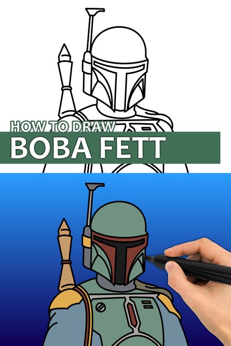 Learn how to draw Boba Fett from Star Wars with this step by step drawing tutorial video. Enjoy! ♥ #bobafett #bobafettart #starwars #starwarsdrawing #howtodraw #easydrawingforkids #drawing #drawinglesson #drawingtutorial Bobafett Starwars Drawing, How To Draw Star Wars, Draw Star Wars, Draw Star, Boba Fett Art, Easy Drawings For Kids, Step Drawing, Learn How To Draw, Tutorial Video