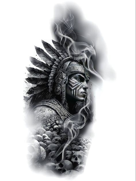 Warrior Design Tattoo, Taino Warrior Tattoo, Native Warrior Tattoo, Native American Art Tattoo, Mayan Warrior Tattoo, Indian Warrior Tattoo, Maya Tattoo, African Warrior Tattoos, Native Indian Tattoos