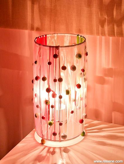 How to make a beaded lampshade | Habitat, issue 13 Christmas Lampshade Diy, Bead Lampshade Diy, Beaded Lampshade Diy, Lampshade Diy, Beaded Lampshade, Paint Calculator, Trending Paint Colors, Trend Fabrics, Diy Videos Tutorials