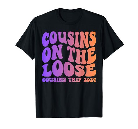 PRICES MAY VARY. Embark on a thrilling cousins' adventure in 2024 with this exclusive design! Explore new places, create lasting memories, and strengthen family bonds on a trip of a lifetime. Wear this design proudly and let the world know you're part of an amazing cousin crew. Perfect for capturing the spirit of togetherness and the excitement of your 2024 cousin escapade. Lightweight, Classic fit, Double-needle sleeve and bottom hem Cousins Trip Shirts, Cousins Trip, Cousin Shirts, Travel Tshirt, Trip Shirts, Cousin Crew, Travel Shirts, Beach Trip, Branded T Shirts