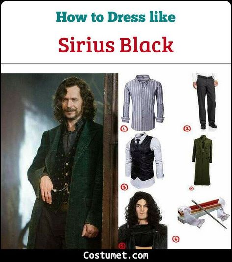 Sirius Black Costume Diy, Sirius Black Halloween Costume, Halloween Ideas Men, Sirius Black Cosplay, Sirius Black Outfit, Sirius Black Costume, Hp Outfit, Black Hair Halloween Costumes, Harry Potter Sirius