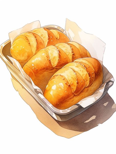 Animated Food Drawings, Bread Art Drawing, Ham Drawing, Animated Food, Japanese Food Illustration, Studying Food, 귀여운 음식 그림, Food Drawings, Food Artwork