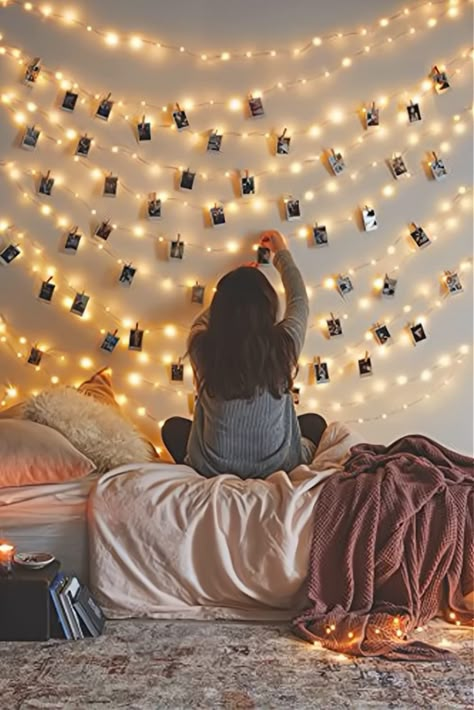 Patio Wedding, Warm Bedroom, Ambiance Lighting, Teen Girl Bedroom, Inspire Me Home Decor, Diy Bed, New Wall, My New Room