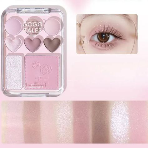 Kawaii Aesthetic Y2K Cute Fairy Love Eye Shadow Palette MK Kawaii Store Gogo Tales Eyeshadow, Eye Shadow Pink, Kawaii Store, Pink Palette, Pink Makeup, Eye Shadow Palette, Eye Palette, Shadow Palette, Makeup Collection