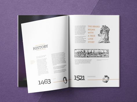 Gabriel Rossi Brand book Spread by Vitaly Konstantinov History Book Layout Design Inspiration, History Book Layout, History Template, Ancestry Book, Family Tree Book, Family History Ideas, Book Spread, Editorial Design Magazine, Book Editorial Design