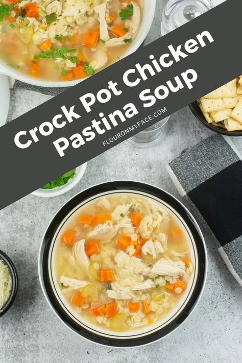 Crock Pot Chicken Pastina Soup Crockpot Pastina Soup, Chicken Pastina Soup Crockpot, Ditalini Soup Recipes Crockpot, Italian Chicken Pastina Soup, Italian Penicillin Soup Crockpot, Chicken Soup In Crock Pot, Pastina Chicken Soup, Chicken Ditalini Soup, Pastina Soup Recipes