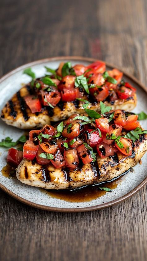 Bruschetta Chicken Recipe Fresh Tomato And Chicken Recipes, Chicken Breast And Tomato Recipes, Chicken Cherry Tomato Recipe, Chicken Balsamic Recipes, Chicken With Mozzarella And Tomato, Chicken With Cherry Tomatoes Recipe, Chicken With Cherry Tomatoes, Best Bruschetta, Salsa Easy