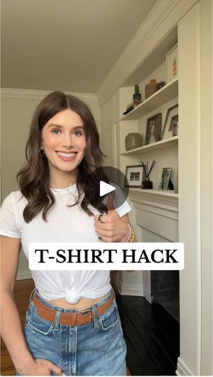 9.4K views · 327 reactions | #hack to knot your tshirt. Will you be trying this method? | Rebecca Kahane Pankow | beccakahane · Original audio Tshirt Knot Hack, T Shirt Hacks, Shirt Hacks, Tshirt Knot, Knot, Audio, The Originals, T Shirt, On Instagram