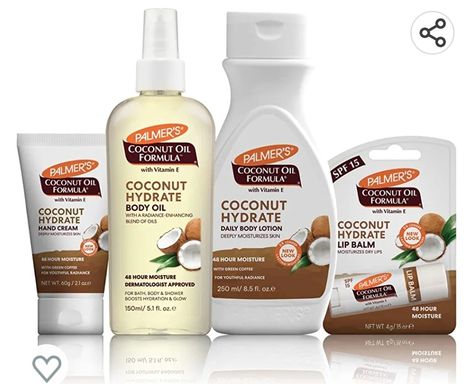 Link in picture Coconut Body Care, Body Care Set, Coconut Oil Body, Body Butters Recipe, Vitamin F, Raw Coconut, Lip Hydration, Hand Lotion, Skin Care Moisturizer