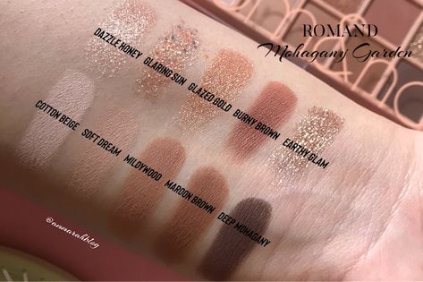 Romand Better Than Palette Mahogany Garden, Romand Better Than Eyes Palette, Romand Better Than Palette Rosebud Garden, Romand Eyeshadow, Pampas Garden, Romand Better Than Palette, Eyeshadow Swatches, Skin Care And Makeup, Bday Wishlist