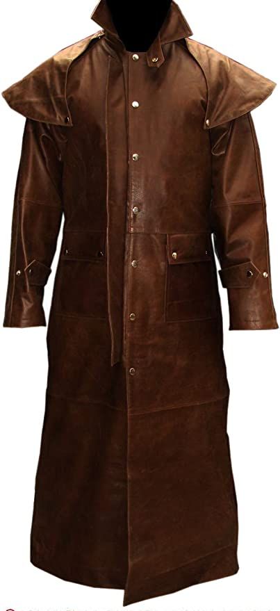 Mens Real Brown Leather DUSTER RIDING HUNTING STEAMPUNK VAN HELSING TRENCH COAT at Amazon Men’s Clothing store Steampunk Clown, Leather Duster, Hunt Coat, Van Helsing, Long Leather Coat, Mens Fashion Rugged, Trench Coat Men, Leather Trench, Leather Trench Coat