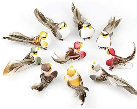 Amazon.com : tiny birds for crafts Holiday Floral Arrangements, Artificial Birds, Craft Christmas, Love Bird, Tiny Bird, Holiday Floral, Bird Ornaments, Landscape Decor, Little Birds