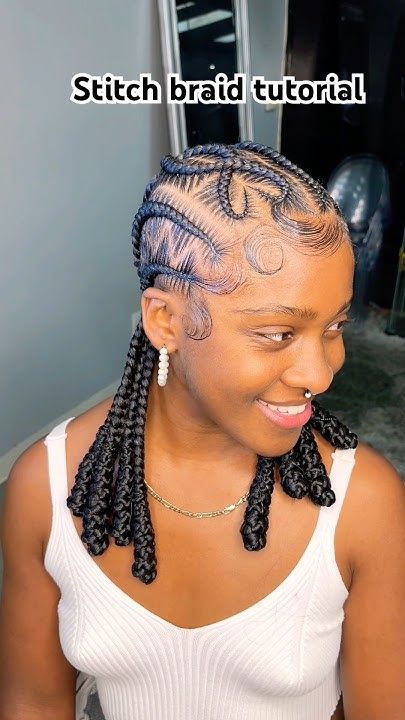 Stitch Braids, Braided Styles, Braid Tutorial, Braid Styles, Braids, Plait Styles, Plaits