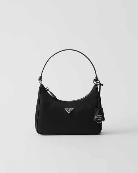 Black Prada Re-edition 2005 Re-nylon And Saffiano Mini Bag | PRADA Prada Black Shoulder Bag, Mini Black Shoulder Bag, Purses Black Women, Prada Mini Bag Outfit, Purses And Bags Designer, Designer Mini Bags, Cute Black Bag, Small Prada Bag, Prada Baguette Bag