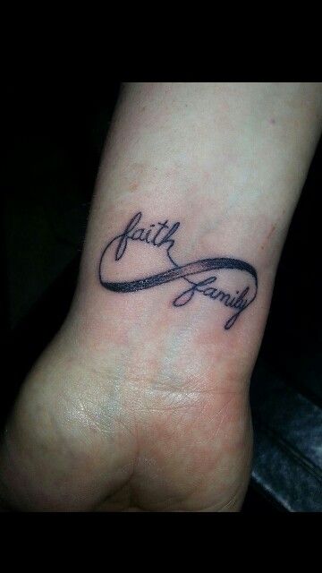 My first tattoo-faith, family and infinity.  Everything that is important to me. Faith And Family Tattoo, Infinity Tattoo Men, Infinity Anchor Tattoo, Tattoos Family, Tattoo Mother, Family First Tattoo, Faith Family Friends, Anchor Tattoo Design, Faith Tattoo