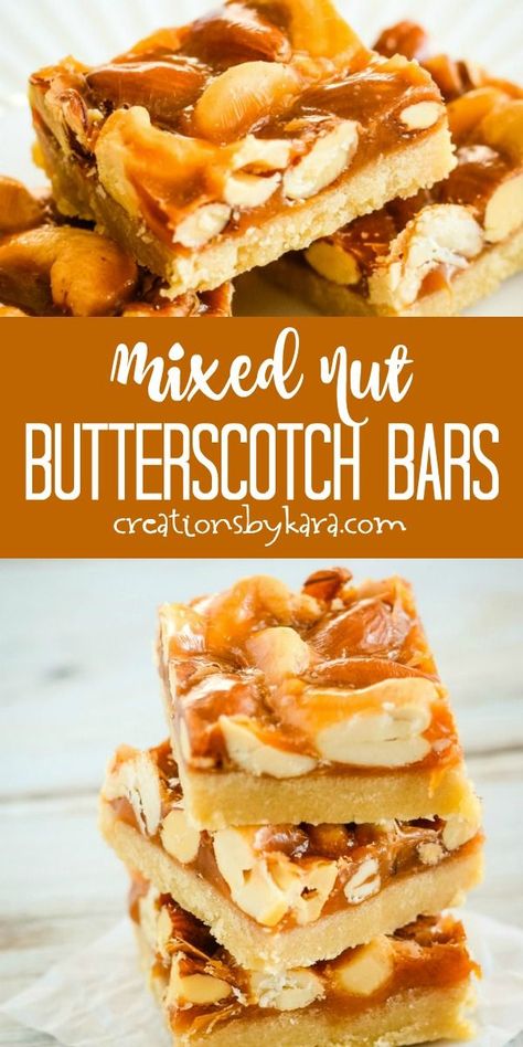 Nut Bars Recipe, Butterscotch Bars, Nut Bars, Nut Recipes, Delicious Cookie Recipes, Ooey Gooey, Cookie Bar Recipes, Mixed Nuts, Food Cooking