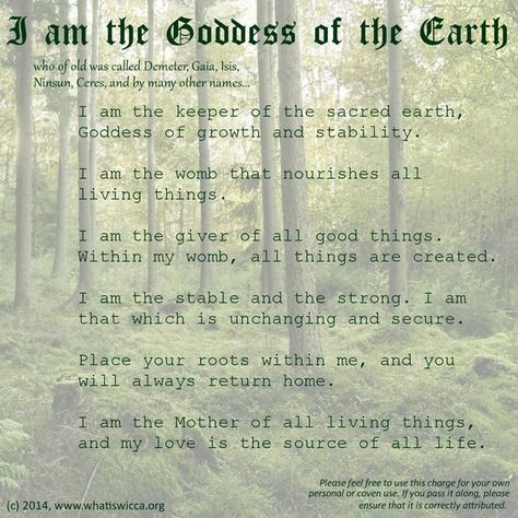 I Am The Goddess of the Earth – Witches Of The Craft® Elemental Magic, Eclectic Witch, Earth Goddess, Wicca Witchcraft, Wiccan Spells, Earth Elements, The Goddess, Spell Book, Of The Earth