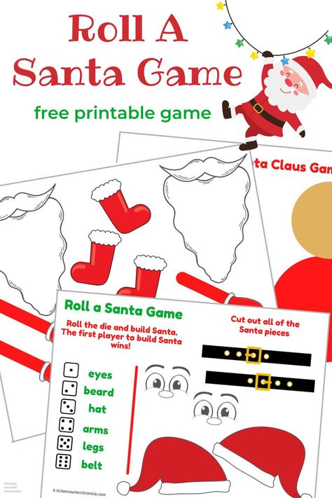 This Roll A Santa Printable Christmas Game is perfect for classroom holiday parties, Christmas breakfasts with Santa, or any other Christmas occasion! Great for all ages. #rollasantadicegameprintable #christmasclassroomgame #rolladicegame #christmasprintablegames Game For Classroom, Christmas Breakfasts, Santa Breakfast, Santa Activity, Santa Games, Classroom Holiday Party, Creative Christmas Crafts, Santa Printable, Fun Christmas Activities