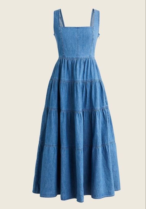 Denim Frocks For Women, Clothes Cupboard, Retro Prom Dress, Curvy Summer Outfits, Upcycled Jeans, Dressy Casual Outfits, Frock For Women, Modest Dresses Casual, Casual Outfit Inspiration