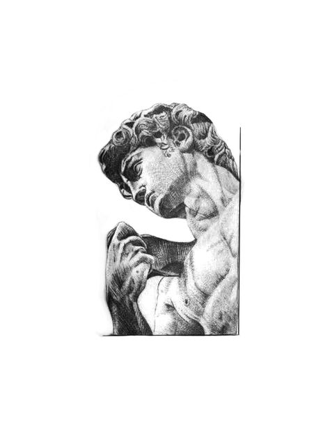 Michelangelo Tattoo, David Tattoo, Ancient Art Tattoo, Statue Tattoo, Tattoo Inspiration Men, Geometric Tattoo Design, Mythology Tattoos, Greek Tattoos, Tattoo Style Drawings