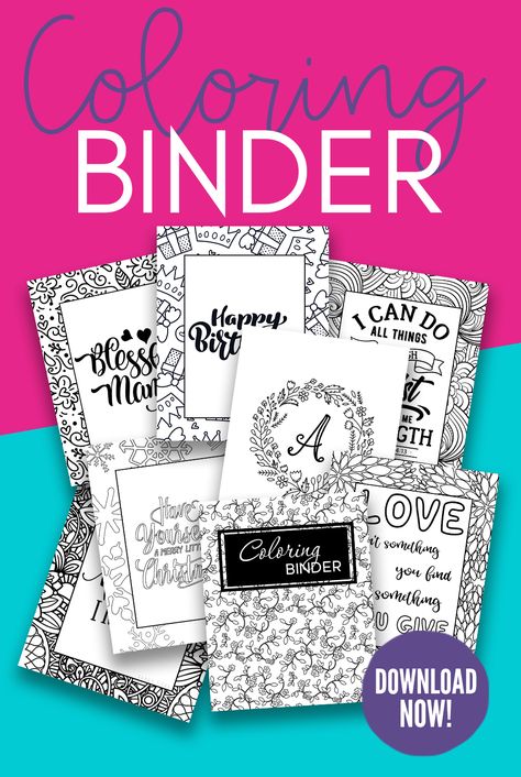 Do you love to be creative and spend your free time coloring! Then grab this printable coloring binder full of adult coloring pages! Everything you help you be creative, relieve stress & have fun! #adultcoloringpages #coloringpages #coloringsheet #coloringbinder #coloring Coloring Planner, Cookbook Binder, Sarah Titus, Free Adult Coloring Printables, Pages To Color, Adult Colouring Printables, Abstract Coloring Pages, Coloring Calendar, Pattern Coloring Pages