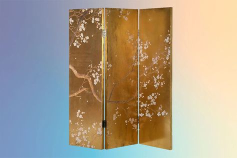 Gold Blossom Room Divider Office Room Dividers, Folding Screen Room Divider, Dressing Screen, Sliding Room Dividers, Wooden Room Dividers, Hanging Room Dividers, Divider Design, Room Divider Doors, Room Divider Walls