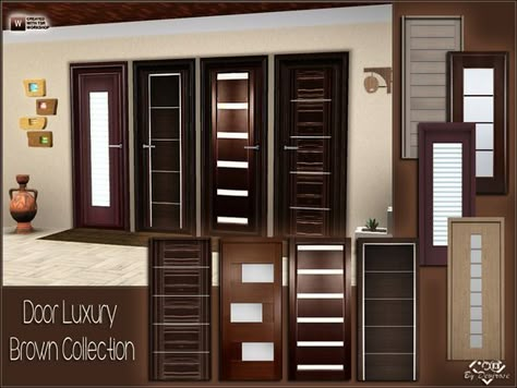 Devirose's Door Luxury Brown Collection Sims 4 Functional Doorbell, Ts4 Door Cc, Thesimsresource Furniture, Luxury Sims 4 Cc, Sims 4 Front Door Cc, Sims 4 Door Cc, Sims 4 Cc Furniture Living Rooms, Sims 3 Cc, Furniture Cc