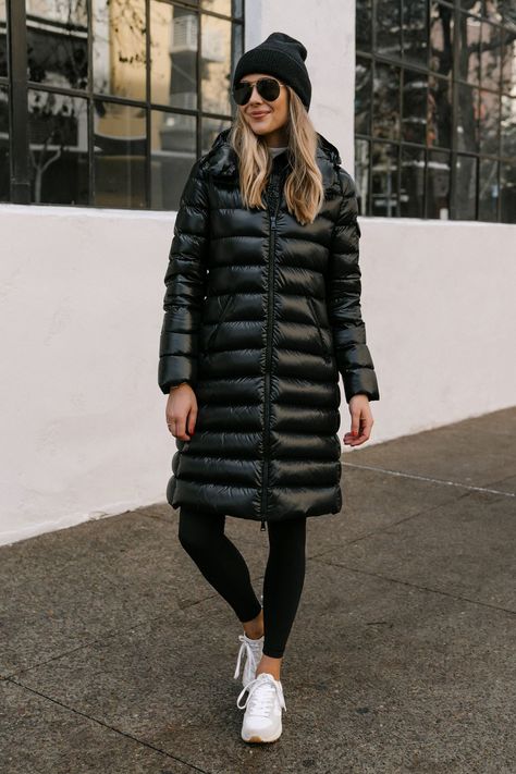 Fashion Jackson Wearing Black Moncler Moka Quilted Down Long Parka Black Leggings Veja Venturi Sneakers Black Beanie Celine Aviator Sunglasses Winter Coat Street Style, moncler jacket, puffer jacket styling, winter puffer jacket, winter parka jacket, black beanie womens outfit, athleisure all black outfit, veja sneaker outfit, dad sneakers veja outfit, new year resolution, fitness outfit, chic fitness look Veja Venturi Outfit Women, Veja Venturi Sneakers Outfit, Veja Venturi Outfit, Black Long Puffer Jacket Outfit, Winter Coat Street Style, Veja Venturi Sneakers, Puffer Coat Outfit, Sunglasses Winter, Veja Venturi