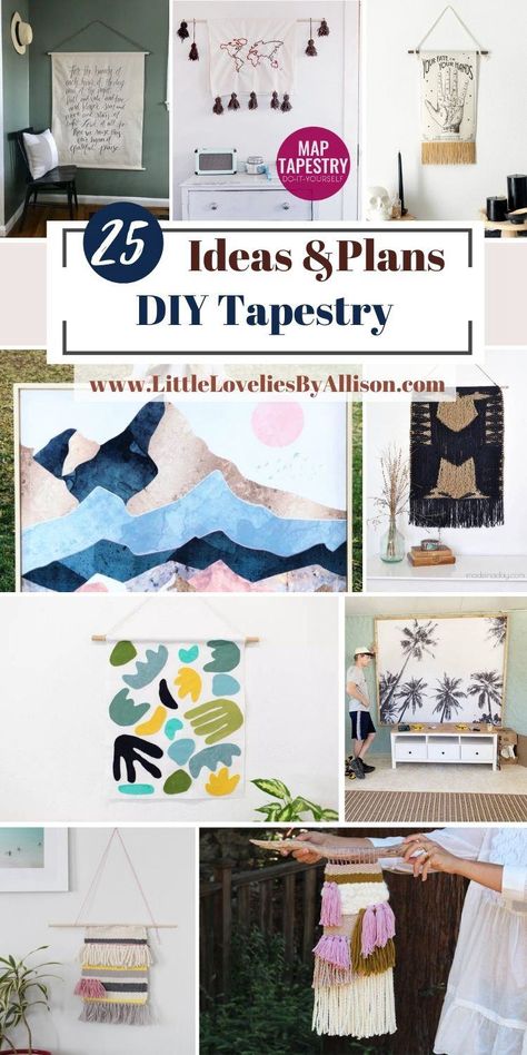 25 DIY Tapestry Ideas You Can DIY Easily Diy Canvas Tapestry Wall Art, Drop Cloth Tapestry, Office Tapestry Ideas, Diy Tapestry Sheet, How To Make A Tapestry, Diy Wall Tapestry, Diy Fabric Wall Art, Disney Tapestry, Wall Tapestry Diy