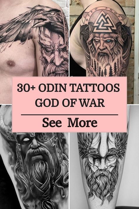 30+ Odin Tattoos God Of War Odin Skull Tattoo, Eye Of Odin Tattoo, Odin Tattoo Design Norse Mythology, Viking Gods Tattoo, Norse God Tattoo, Odin Tattoo Ideas, Odin Tattoo Design, Odin Tattoos, Tattoos God