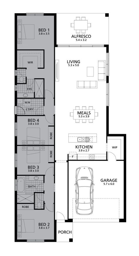 Rectangular Home Plans, Simple Rectangular House Plans, Rectangular Home Design, Rectangular House Plans, Rectangular Floor Plan, Rectangular House, Narrow House Plans, Narrow Lot House, Narrow Lot House Plans