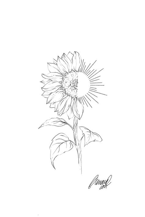 Sunflower And Words Tattoo, Sun And Sunflower Drawing, Sunflower Sun Tattoo Design, Flower With Sun Tattoo, Flowers With Sun Tattoo, Sunflower Dandelion Tattoo, Sunflower Ocean Tattoo, Sun Flower Art Drawing, Half Sunflower Half Sun Tattoo