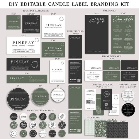 The next step is to prepare the container. A large pot is needed for the candles. Candle Template, Business Kit, Candle Printable, Candle Label Template, Soya Mumu, Business Fonts, Candle Making Business, Diy Branding, Candle Label