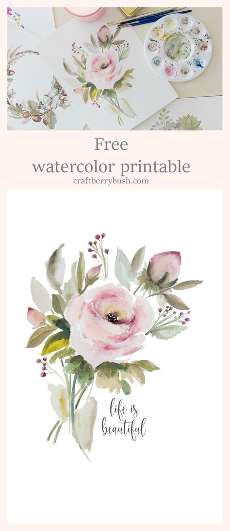 Free watercolor download Free Watercolor Flowers Printable, Free Watercolor Printable, Sublimation Station, Watercolor Templates, Embroidery Pictures, Free Watercolor Flowers, Mops Crafts, Paint Mediums, Planner Board