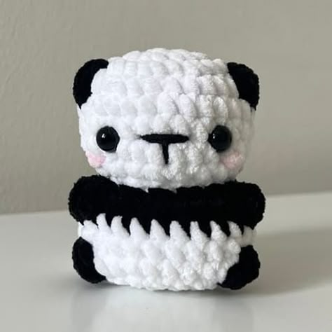 Free PDF Panda Crochet Patterns 🐼 Crochet Patterns Panda Free, Cute Plushie Crochet Pattern, Crochet Panda Amigurumi, Crochet Mini Panda, Panda Plushie Crochet, Panda Pattern Crochet, How To Crochet A Panda, Plushie Crochet Ideas, Free Mini Amigurumi Patterns