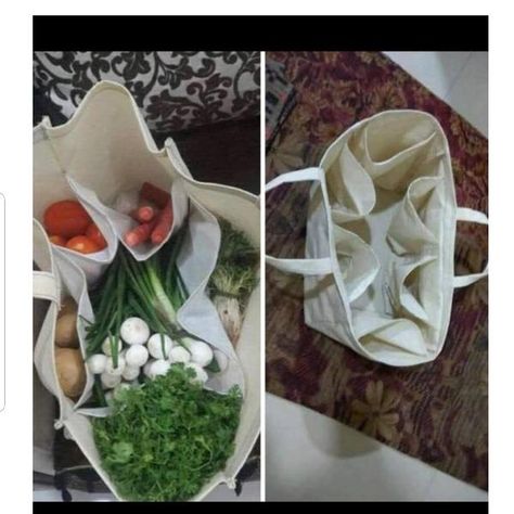 Vegetable Bags Diy, Cloth Bags Pattern, Say No, Multi Pocket Bag, Vegetable Bag, Tote Bag With Pockets, Grocery Shopping Bags, Trolley Bags, Produce Bags