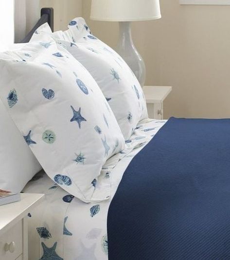 Lovely Coastal Cotton Sheet Sets... whimsical coastal beachy and nautical designs featured on completely-coastal. #bedding Nautical Bed, Nautical Bedding Sets, Coastal Bedding Sets, Beach Bedding Sets, Nautical Bedding, Theme Beds, Coastal Bedding, Best Bedding Sets, Big Bedrooms