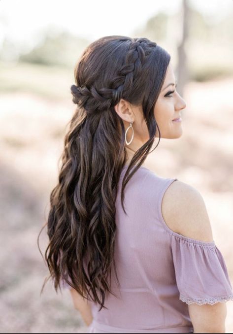 Bridesmaid Hair Braid, Bridesmaid Hair Inspo, Bridal Hair Half Up, Bridemaids Hairstyles, Half Up Wedding Hair, Wedding Hair Half, Bridesmaid Hair Long, Wedding Braids, Short Homecoming Hair